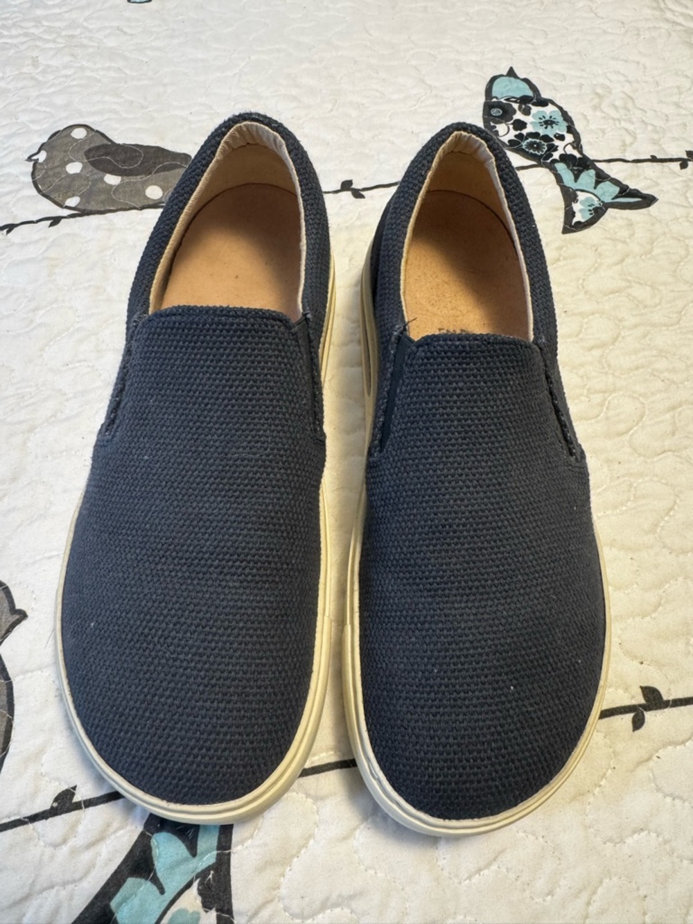 Birkenstock women’s  Slip-On Canvas Loafers in Navy Blue size 42EU